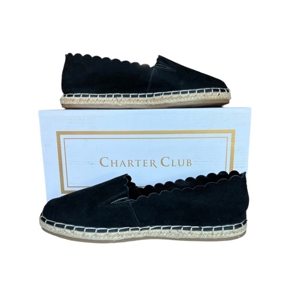 Charter Club Shoes - Charter Club | Black Slip-On Espadrilles with Accent Border | NIB